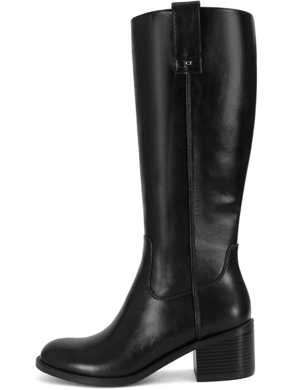 🆕Women Black Chunky Heel Round Toe Campus Boots Comfortable Low Block Heel - Picture 4 of 5